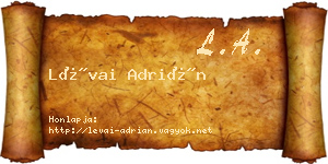 Lévai Adrián névjegykártya